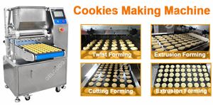 Semi-Auto Double Head Round Cookie Pressing <b>Machine</b> Multi-Drop Sweet Potato Almond Biscuit Maker - Product Image 4