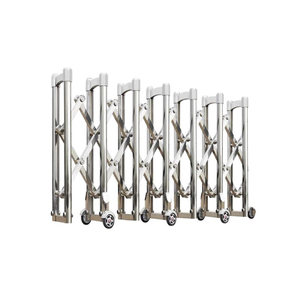<strong>Expandable</strong> Accordion <strong>Safety</strong> <strong>Barrier</strong> Fence Portable Retractable Aluminum Alloy Silver Gate Customizable Length for Traffic Crowd - Product Image 1