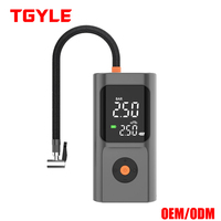 Compresseur d'air portable mini pour voiture, gonfleur de pneus numérique 12V ABS rechargeable, manomètre 150 PSI