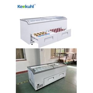 Kenkuhl supermercato <span class=keywords><strong>orizzontale</strong></span> gelato singolo curvo top commerciale gelato display <span class=keywords><strong>congelatore</strong></span> con cassetto - Product Image 1
