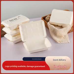 Boîtes à emporter en papier de qualité alimentaire personnalisables en gros avec option logo, boîtes à petit-déjeuner jetables en papier blanc - Product Image 2