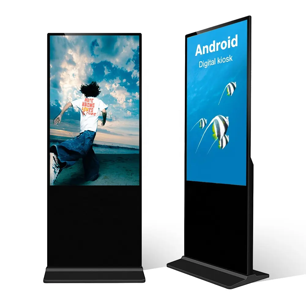 32 43 49 55 65 75 85 Zoll Touchscreen LCD Boden Stand Totem Display Beschilderung Werbe kiosk für Einkaufs zentrum