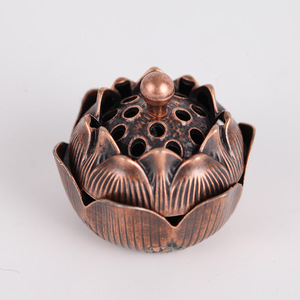 Brûleur d'encens en forme de lotus, best-seller transfrontalier de Coppersmith, mini brûleur d'encens en alliage, brûleur d'encens en cuivre lotus - Product Image 1