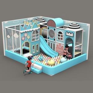 Équipement d'aire de jeux scolaire Ensemble d'aire de jeux intérieure Soft Play Heppy Toboggan bleu Trampoline pour bébé Mini équipement d'aire de jeux pour enfants - Product Image 3