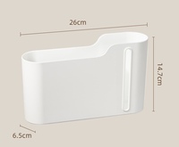 Organisateur de cuisine mural sans perçage Boîte de rangement domestique en PP avec extraction et support de sac poubelle