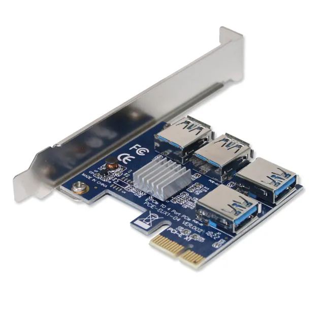 Gpu Pci Express Plus 60Cm Ver 009S Pci-e 1x Ke 16x Ler Riser untuk Kartu Vga Turn 8 Port Usb 3.0 Multiplier Riser Card untuk Gpu