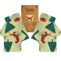 Emballage écologique à motif personnalisé enveloppes de cire d'abeilles réutilisables et imperméables papier enveloppes de cire d'abeilles en coton biologique