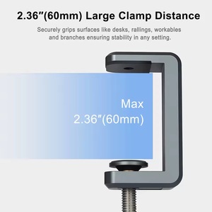 ขาตั้งกล้องอะลูมิเนียมคุณภาพสูงแบบหนีบโต๊ะ พร้อมรูขนาด 1/4" และ 3/8" สำหรับกล้องถ่ายภาพและวิดีโอ DSLR ในสตูดิโอ - Product Image 3