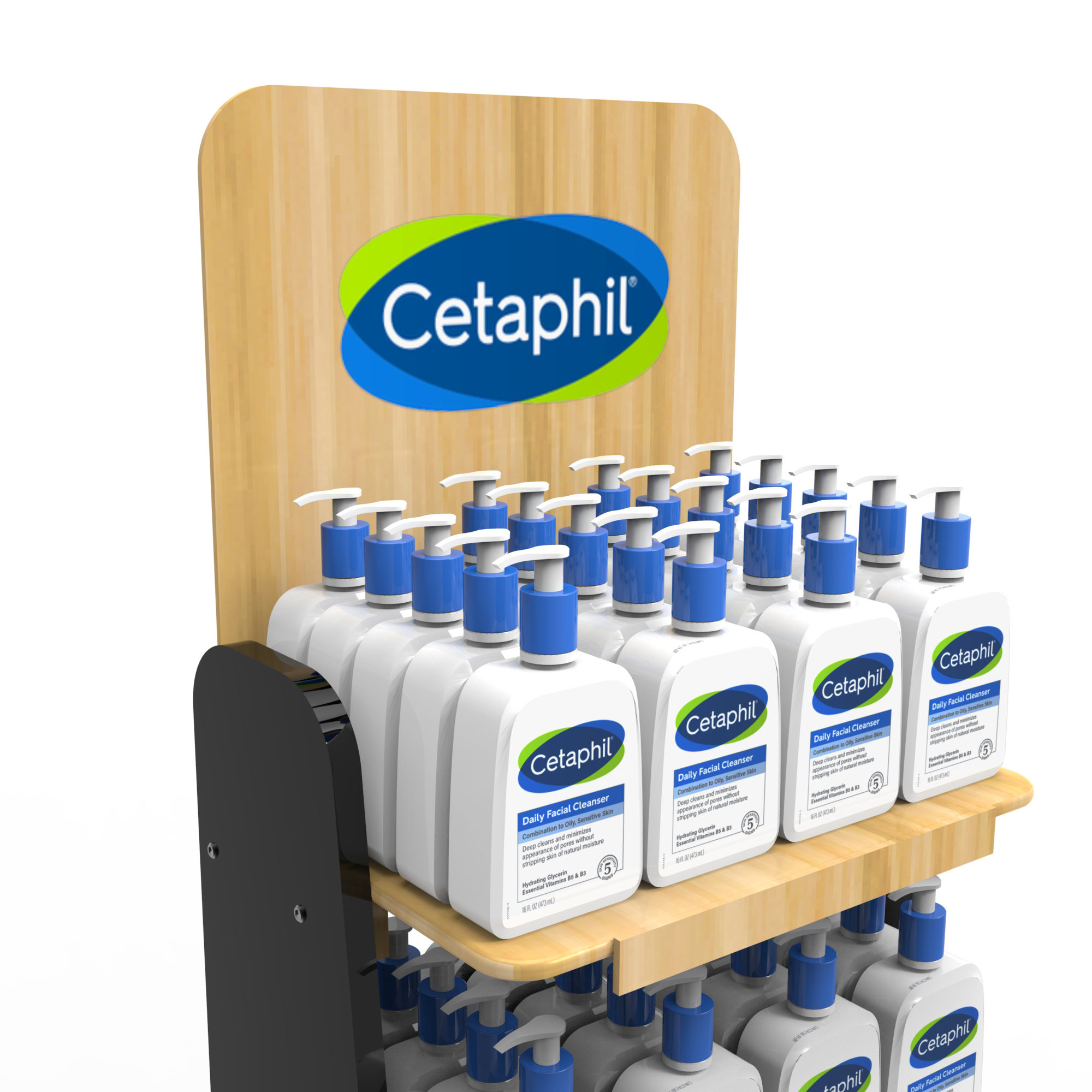 Skin Care Product Wood Display Rack for Facial Cleanser — view 5