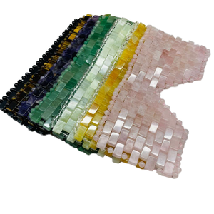 Wholesale Best Quality 100% Natural Crystal <strong>Jade</strong> <strong>Stone</strong> Eye Mask Eye Cover Facial Care Tools Black Obsidian Rose Quartz Eye Mask - Product Image 2