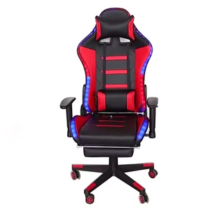 Silla de Oficina y Gaming Económica de Piel Sintética con Altura Ajustable, Base Giratoria de Hierro, Luces RGB, Modelo 5959 - Product Image 6