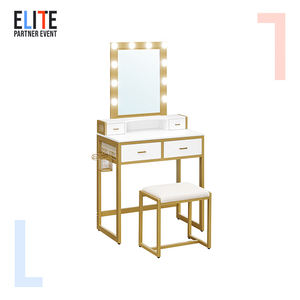 <span class=keywords><strong>VASAGLE</strong></span> Table de toilette de luxe en gros avec miroir de maquillage à 10 lumières <span class=keywords><strong>LED</strong></span> et tiroirs - Product Image 2