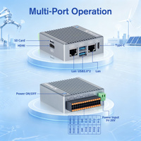 Passerelle IoT Edge ARM Mini PC RK3566 Contrôleur Industriel LPDDR4 2 Go 16 Go EMMC 2*LAN Gigabit 6*COM RS485 4DI+4DO Taille Compacte