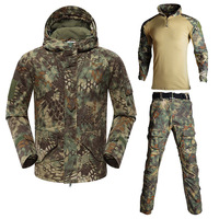 Veste chaude pour homme d'extérieur pour la randonnée Veste d'hiver Veste tactique G8 en polaire camouflage