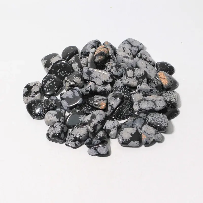 DIY Hot Sales Natural Snowflake Obsidian Chips Healing Stones Obsidian Tumbled Stone For Decoration