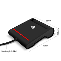 Lector de Tarjetas Inteligentes USB ZOWEETEK ISO 7816, Lector y Escritor de Tarjetas EMV CAC SIS ATM, Compatible con Tarjetas de Crédito, Lector de Tarjetas IC ISO 7816 para Computadoras y Portátiles