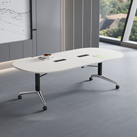 Table de conférence moderne en bois massif Mekia - Réglable, écologique, pliable, garantie 5 ans, 10 places, pour la maison/le bureau