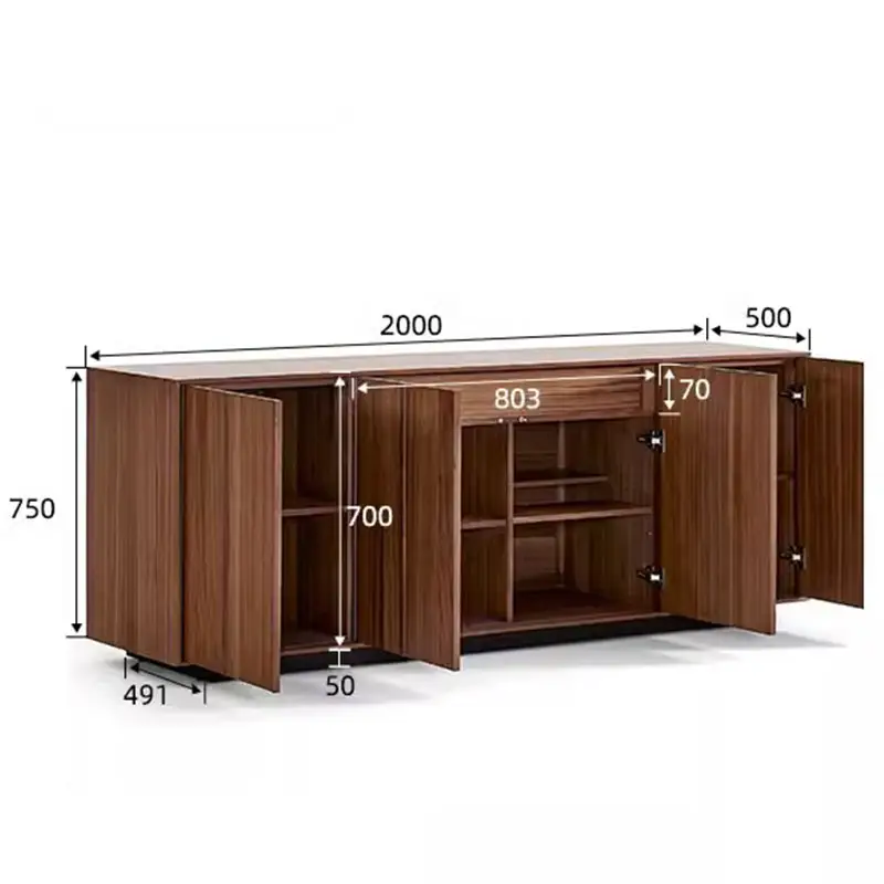Ev mobilya toptan büyük modern doğal ahşap büfe ve kapı ve çekmeceler ile konsol masa