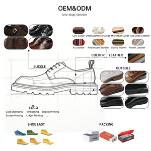 Chaussures de ville Derby en cuir de vachette pour hommes, personnalisées OEM, à lacets, imperméables, respirantes, robustes, avec semelle extérieure en caoutchouc, pour le bureau et la carrière - Product Image 3