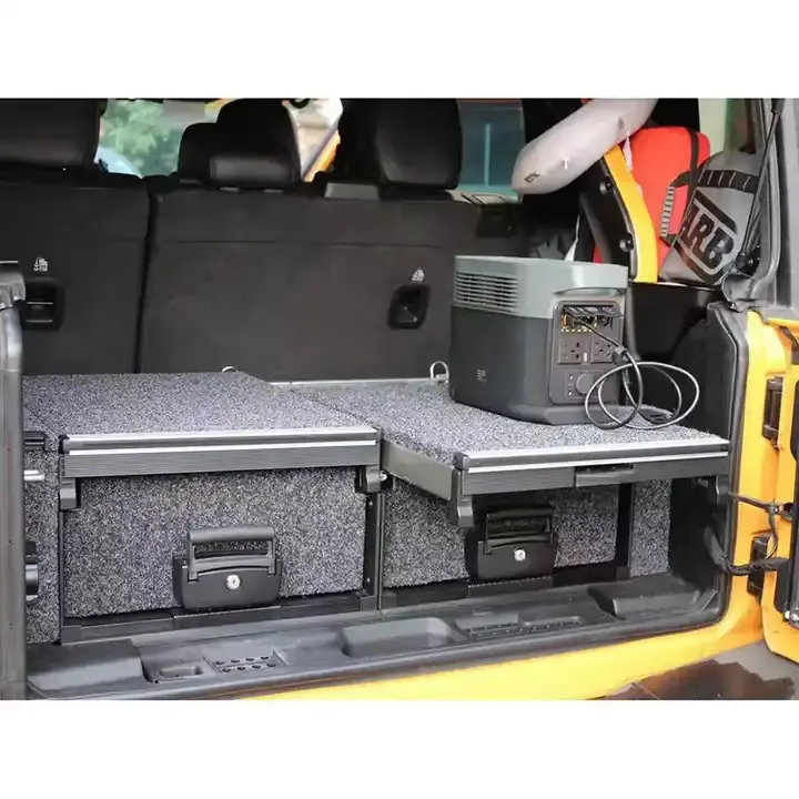 Accessori auto 2023 4*4 scatola portaoggetti posteriore per Jeep JL 2019 sistema cassetto posteriore
