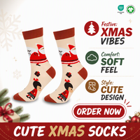 Herbst Winter Frauen Mid-Tube Baumwoll socken Santa Claus Stickerei Design Hot Christmas Elk Geschenk mit Santa Claus Strümpfe