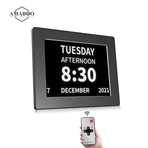 AMABOO 7 Inch Led Large Factory Hot Sale Digital Calendar Day Clock Desk Display Talking Calendar Clock