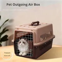 Cage de transport pour animaux de compagnie approuvée par l'IATA, pliable, portable, pour chats et chiens de taille moyenne à grande, robuste, ventilée, pour les voyages en avion