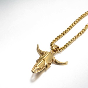 Liontin Batu Alam Tulang Sapi Kalung Punk yang Dipersonalisasi untuk Pria Trendi Retro - Product Image 3