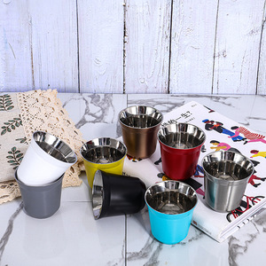<span class=keywords><strong>Tasse</strong></span> à <span class=keywords><strong>double</strong></span> eau créative en acier inoxydable 304 Design classique, <span class=keywords><strong>tasse</strong></span> thermos sous vide pour bar, restaurant, mini verre à vin - Product Image 4