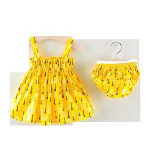 Conjunto de Verano para Bebé Niña, Estilo Europeo, Casual, con Lazos Decorativos, Falda de Kapok + Pantalones PP, Conjuntos de Ropa para Niña - Product Image 1