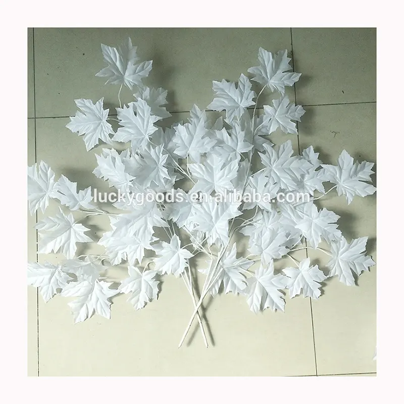 LV193-big Wedding party occassion white wholesale popular artificial maple leaf artificial decorative leaf