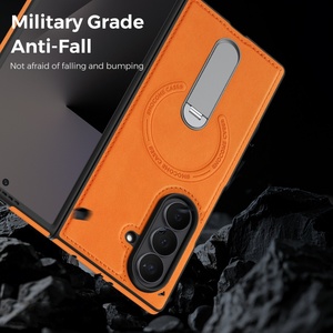 New Magnetic PU Leather Phone Case for Samsung Fold 7 3 4 5 6 With Hidden 360° Strip <b>Stand</b> <b>Wireless</b> <b>Charging</b> Shockproof Cover - Product Image 6