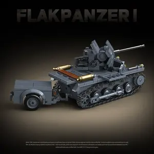 Flakpanzer I seconde guerre mondiale 100299 modèle militaire réservoir blocs de construction briques jouets éducation avec <span class=keywords><strong>3</strong></span> Mini Action cadeaux de noël - Product Image 3