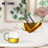 Théière marocaine et thé fleuri ensemble cadeau 34oz tasse à thé en verre Borosilicate service à thé en verre haute résistance service à thé en verre