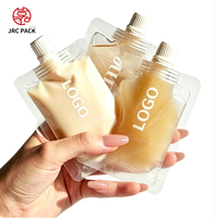 Sachets en plastique réutilisables personnalisés avec logo, pochettes à bec verseur pour liquides avec buse d'aspiration, pochettes verticales pour lotion cosmétique