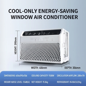 เครื่องปรับอากาศแบบติดหน้าต่างขนาดกะทัดรัด 9000 BTU สำหรับใช้ในบ้าน ระบบทำความเย็นอย่างเดียว ใช้สารทำความเย็น R410A ความถี่คงที่ แบบออลอินวัน - Product Image 2