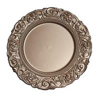 Assiettes de présentation en or écologiques de luxe modernes en émail durable avec motif personnalisable pour les mariages et les fêtes en plastique