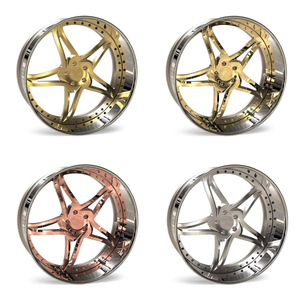 ล้อฟอร์จเว้า RISE Chrome ขนาด 22 24 26 28 30 นิ้ว 5x114.3 5x112 6x139.7 สำหรับรถยนต์ Volkswagen Beetle <span class=keywords><strong>Porsche</strong></span> 911 - Product Image 2