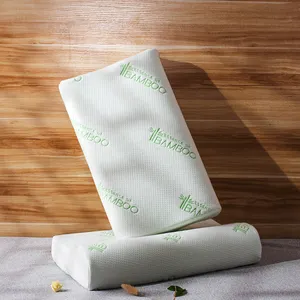 High Quality Custom Breathable Ergonomic Orthopedic Cervical Coccyx Bamboo Pillow Contour Wave Shape Memory Foam Pillow