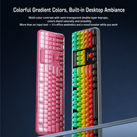 Clavier et souris sans fil MOFii Crystal Arc Translucent Double Layer Keycaps 105 touches ergonomiques 2.4G silencieux pour ordinateur portable