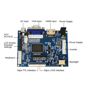 Papan pengontrol Driver LCD tft LCD RGB layar LVDS AT070TN94 untuk RGB TTL LVDS NJ070NA-23A ZJ070NA-01B G070ACE-L01