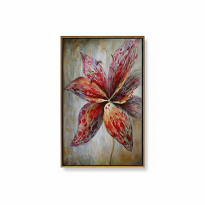 Watercolor Lily Flower Printed <b>Canvas</b>, Elegant Floral Wall Art Print,GOLD <b>FRAMED</b> <b>CANVAS</b> - Product Image 2