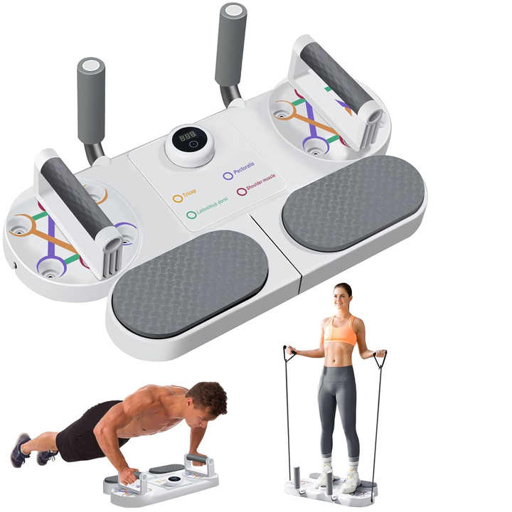 thumbnail image 2 of HOTWAVE All-in-One Portable Gym Equipment With Push Up Board, Resistance Bands & Ab Roller 2 of 4