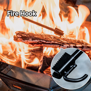 Pince à bois 3-en-1 étanche de 50,5 cm pour cheminée en fer/bois et bâton de soufflage avec étui en PU pour camping et barbecue - HIKEMAN - Product Image 3