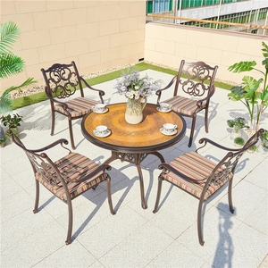 Table de banquet en fonte d'aluminium durable Grand Royal - Style baroque européen, 10 places, pour <span class=keywords><strong>l</strong></span>'extérieur, pour villa et hôtel - Product Image 5