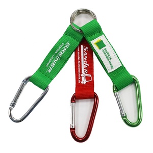 Cá Nhân Hoá Tùy Chỉnh Logo Polyester Cổ Dây Đeo Ngắn Keychain Dây Buộc Carabiner Hook Mini Dây Buộc Với Nhãn Dệt - Product Image 3