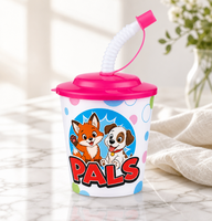 Gobelet d'eau réutilisable DACHENG 3D lenticulaire en PP de 9 oz, écologique, sans BPA, avec bouchon et paille pour enfants, randonnée, camping