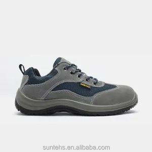 Steel Plate Gray Cow Suede Security Shoes Steel Toe Sandwich Lining High Elastic Sponge Insole Shoes