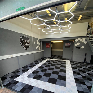 Hanyin LED Hexagon đèn nhà để xe Trần hội thảo tùy chỉnh lưới tổ ong chiếu sáng - Product Image 6