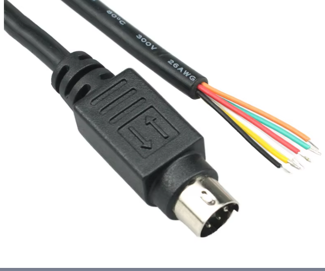 6P Mini-Din Male Stripped Tinned PS/2 Coaxial Cable 1.5m Audio Car HDTV Speaker-Factory PVC for Mouse Projector Camera